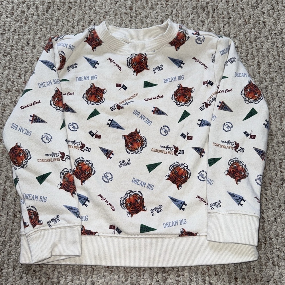 Janie and Jack Cream Crewneck Sweater size 5